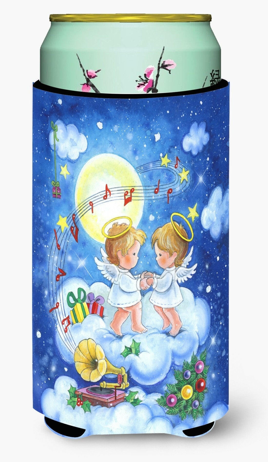 Angels Making Music Together Tall Boy Hugger Can Cooler Sleeve Machine Washable Drink Collapsible Insulator Beverage Insulated Holder