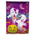 Buuu Ghosts Halloween House Flag 28x40 Porch Sleeve Pole Decorative Outside Yard Banner Artwork Wall Hanging, Polyester