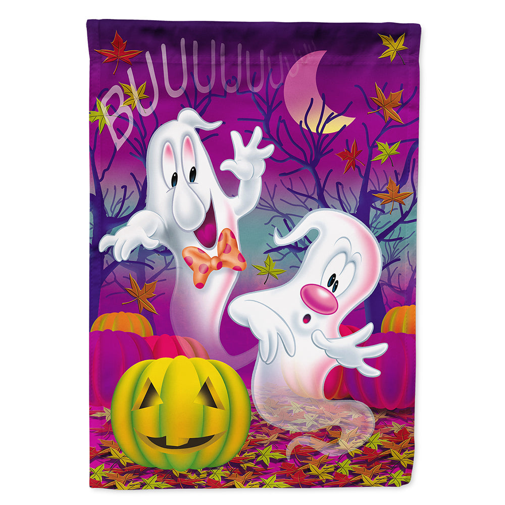 Buuu Ghosts Halloween House Flag 28x40 Porch Sleeve Pole Decorative Outside Yard Banner Artwork Wall Hanging, Polyester