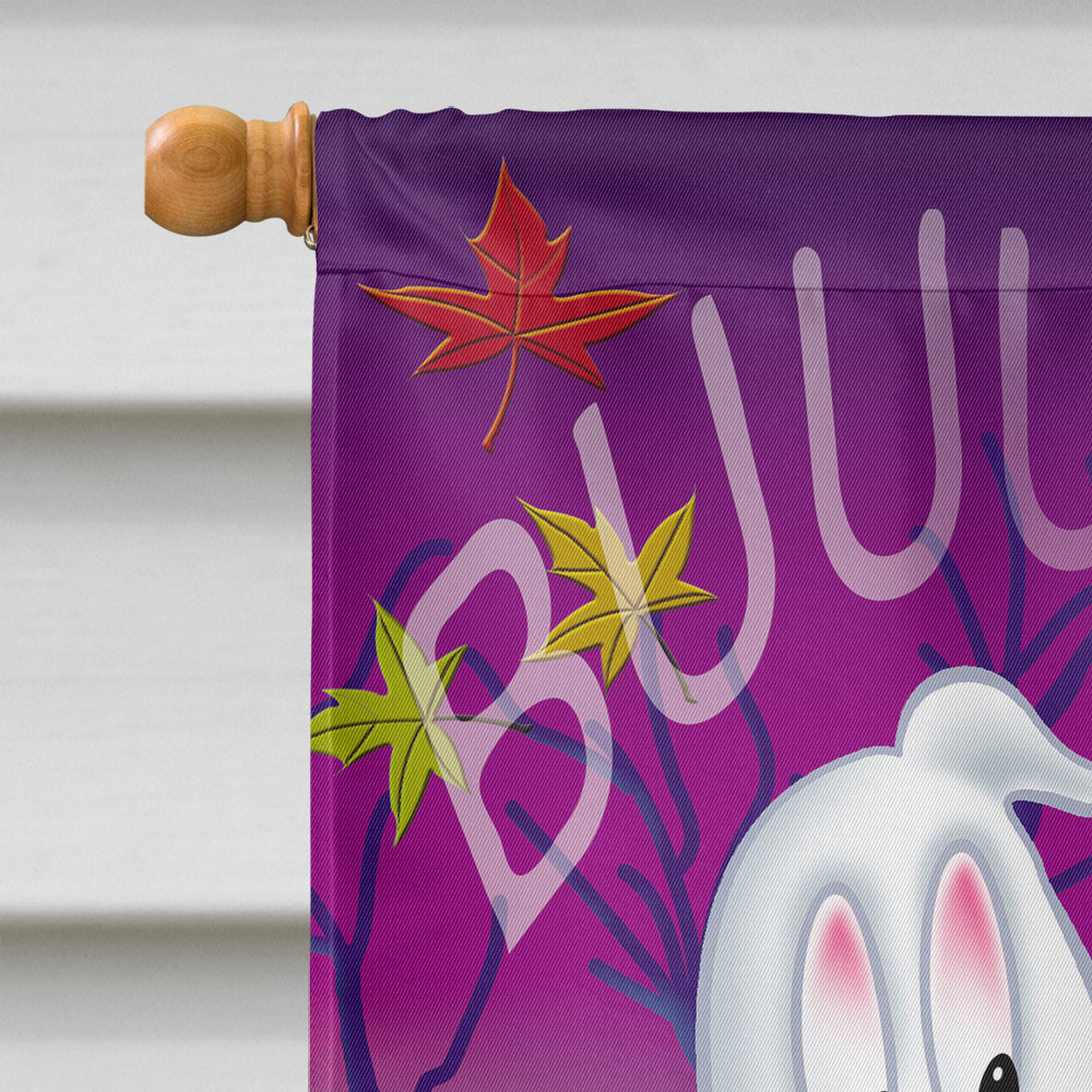 Buuu Ghosts Halloween House Flag 28x40 Porch Sleeve Pole Decorative Outside Yard Banner Artwork Wall Hanging, Polyester