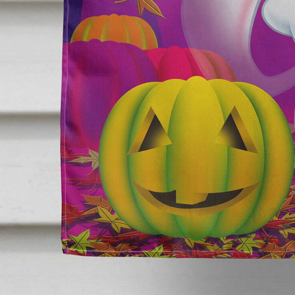 Buuu Ghosts Halloween House Flag 28x40 Porch Sleeve Pole Decorative Outside Yard Banner Artwork Wall Hanging, Polyester