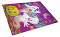 Buuu Ghosts Halloween Cutting Board Tempered Glass Kitchen Cutting Surface, Heat Resistant Chopping, Non-Slip Feet, Food Prep & Serving