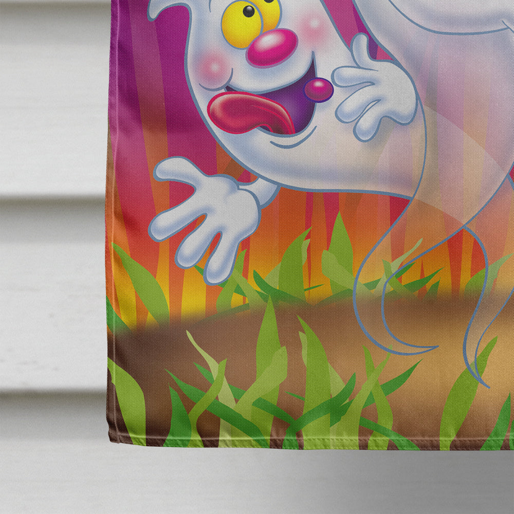 Witch and Ghosts Halloween House Flag 28x40 Porch Sleeve Pole Decorative Outside Yard Banner Artwork Wall Hanging, Polyester