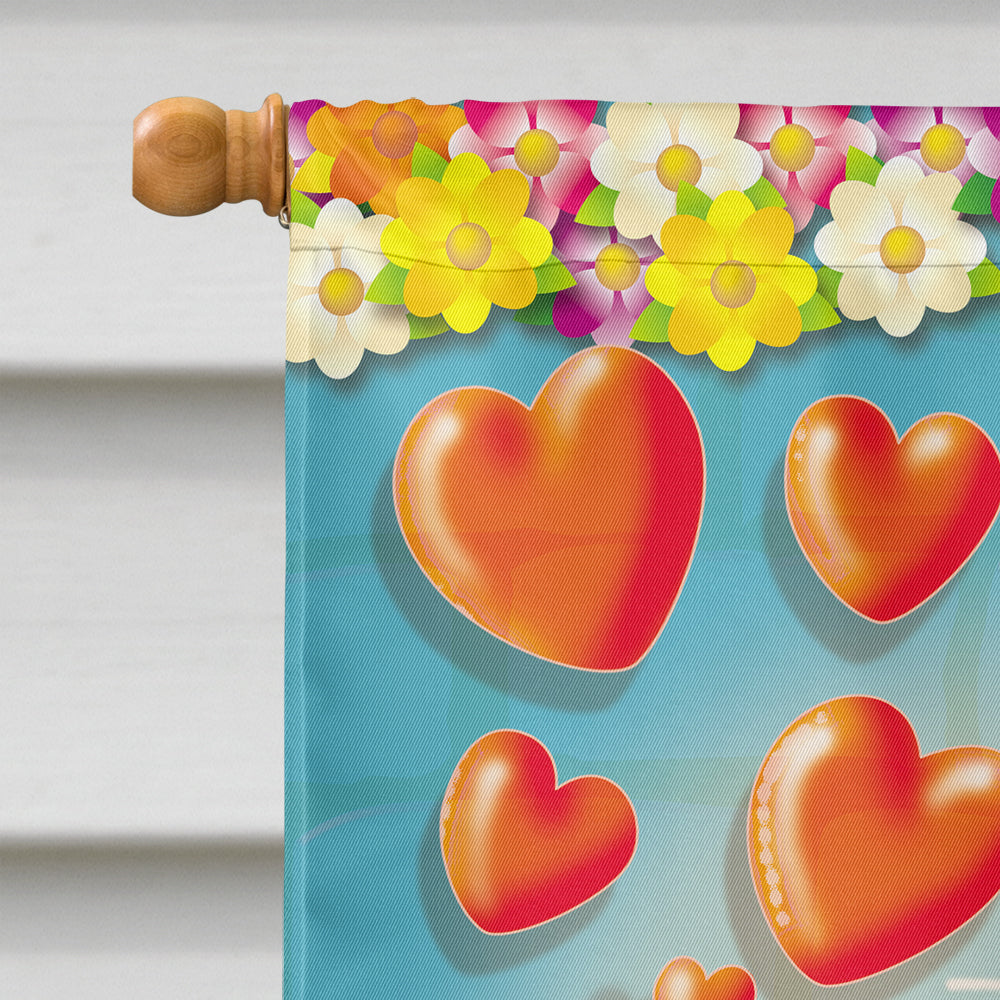 Teddy Bear Romeo and Juliet Love House Flag 28x40 Porch Sleeve Pole Decorative Outside Yard Banner Artwork Wall Hanging, Polyester