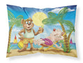 Bears Relaxing at the Beach Standard Pillowcase Lightweight Super Soft Easy Care Decorative Artwork Pillowcase, Standard