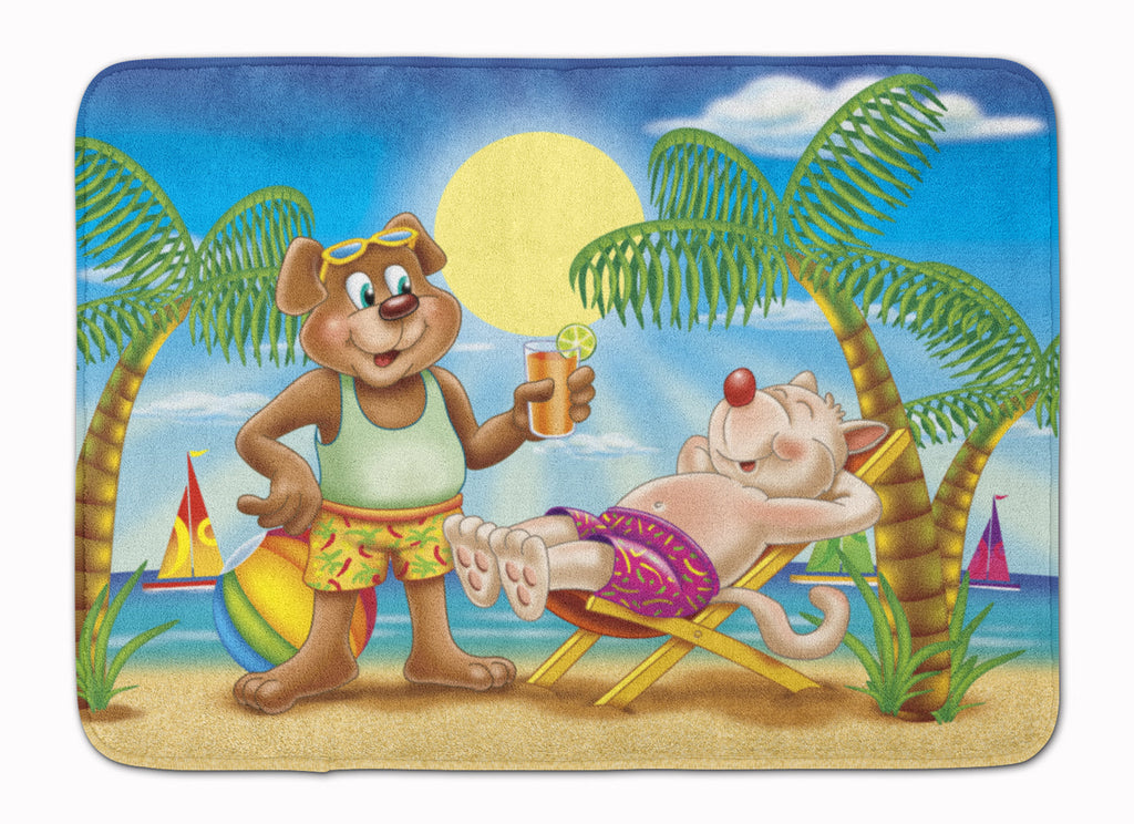 Bears Relaxing at the Beach Memory Foam Kitchen Mat Machine Washable Anti-Fatigue Cushion Comfort Bath or Kitchen Rug