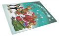 Santa Claus Christmas with the penguins Cutting Board Tempered Glass Kitchen Cutting Surface, Heat Resistant Chopping, Non-Slip Feet, Food Prep & Serving