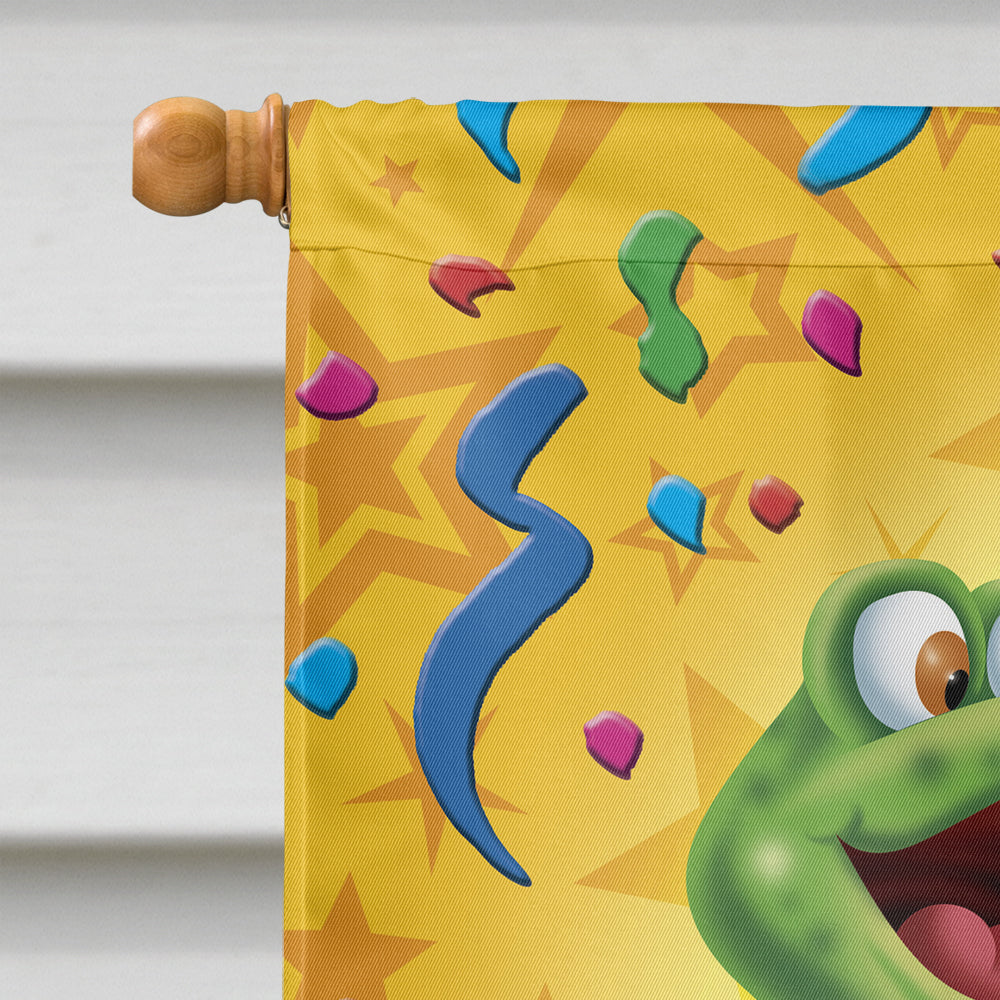 Frog Swing Dancing House Flag 28x40 Porch Sleeve Pole Decorative Outside Yard Banner Artwork Wall Hanging, Polyester