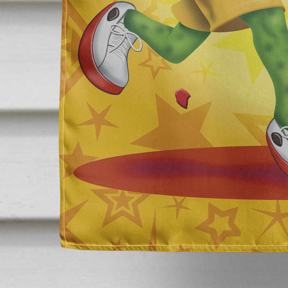 Frog Swing Dancing House Flag 28x40 Porch Sleeve Pole Decorative Outside Yard Banner Artwork Wall Hanging, Polyester