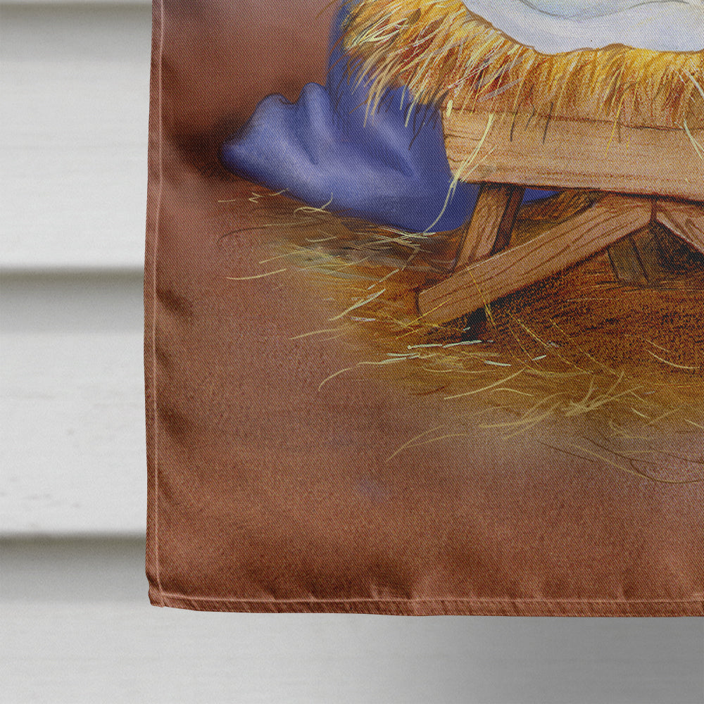 Christmas Nativity House Flag 28x40 Porch Sleeve Pole Decorative Outside Yard Banner Artwork Wall Hanging, Polyester