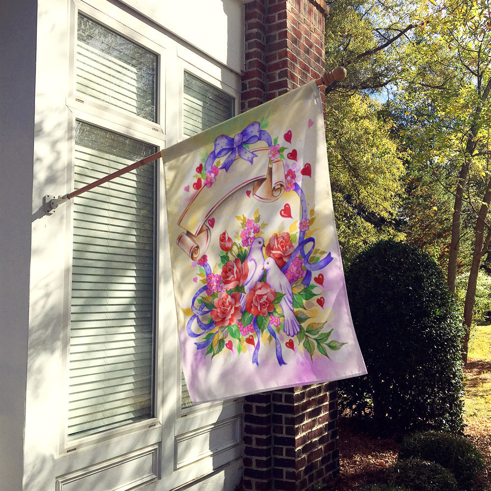Wedding Bouquet House Flag 28x40 Porch Sleeve Pole Decorative Outside Yard Banner Artwork Wall Hanging, Polyester