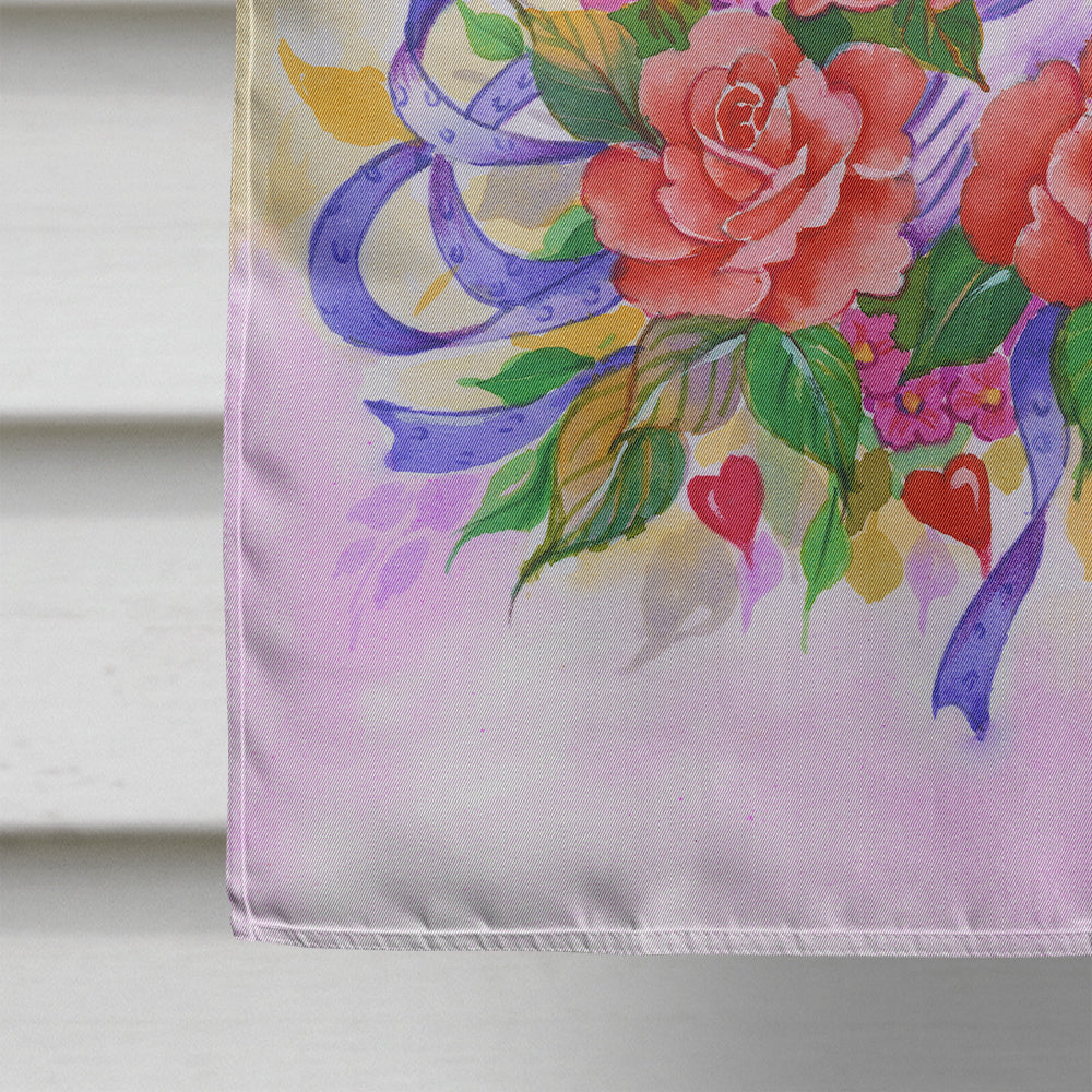 Wedding Bouquet House Flag 28x40 Porch Sleeve Pole Decorative Outside Yard Banner Artwork Wall Hanging, Polyester