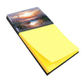 Lighthouse Scene with Boat Watercolor Sticky Note Holder Refillable Dispenser Desk Accessory 3x3 Pad Gift