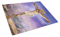 Easter Jesus Crucifixion Cutting Board Tempered Glass Kitchen Cutting Surface, Heat Resistant Chopping, Non-Slip Feet, Food Prep & Serving