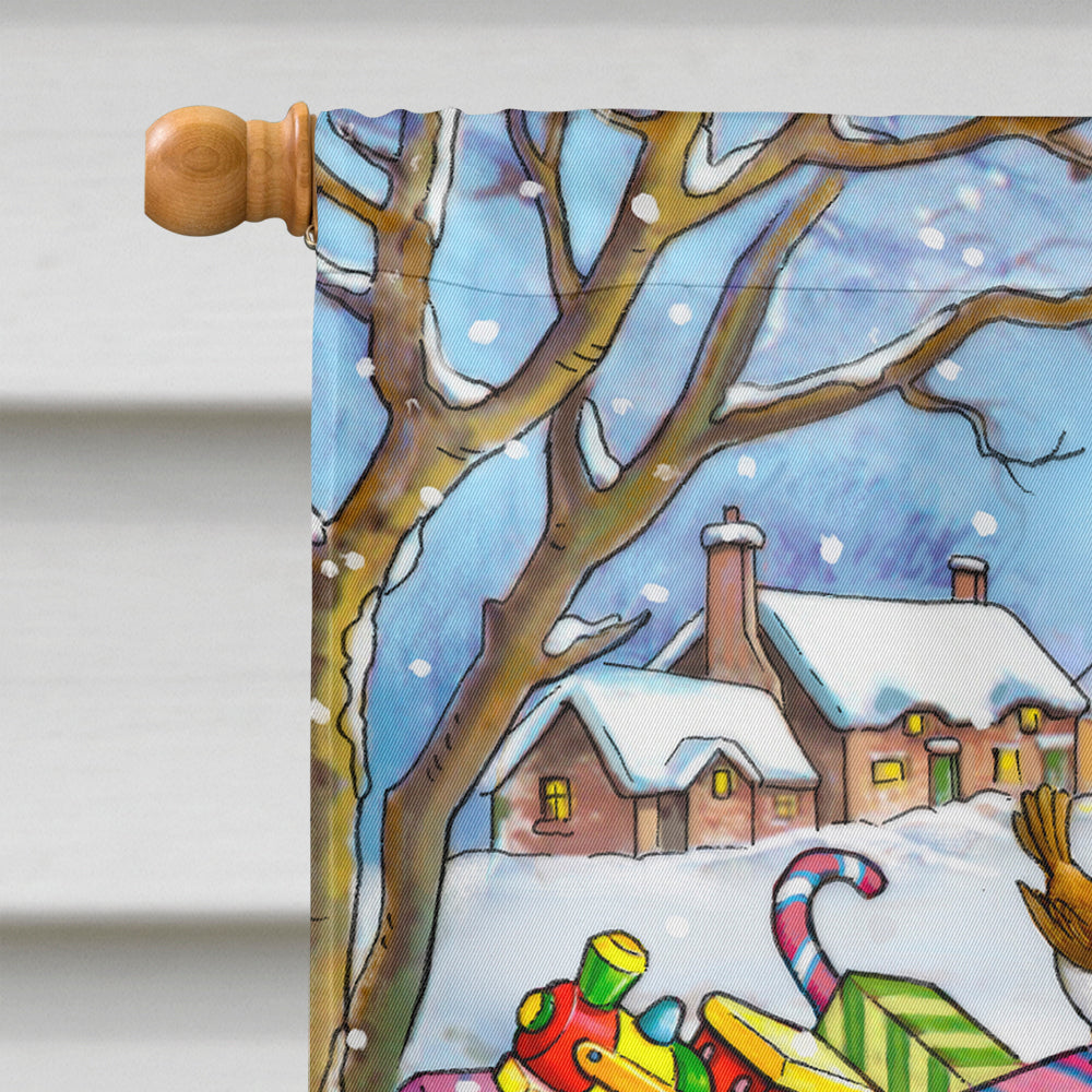 Christmas Santa Forrest Friends House Flag 28x40 Porch Sleeve Pole Decorative Outside Yard Banner Artwork Wall Hanging, Polyester
