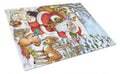 Christmas Santa Forrest Friends Cutting Board Tempered Glass Kitchen Cutting Surface, Heat Resistant Chopping, Non-Slip Feet, Food Prep & Serving