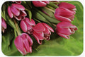 Pink Tulips Cutting Board Tempered Glass Kitchen Cutting Surface, Heat Resistant Chopping, Non-Slip Feet, Food Prep & Serving