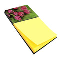 Pink Tulips Watercolor Sticky Note Holder Refillable Dispenser Desk Accessory 3x3 Pad Gift