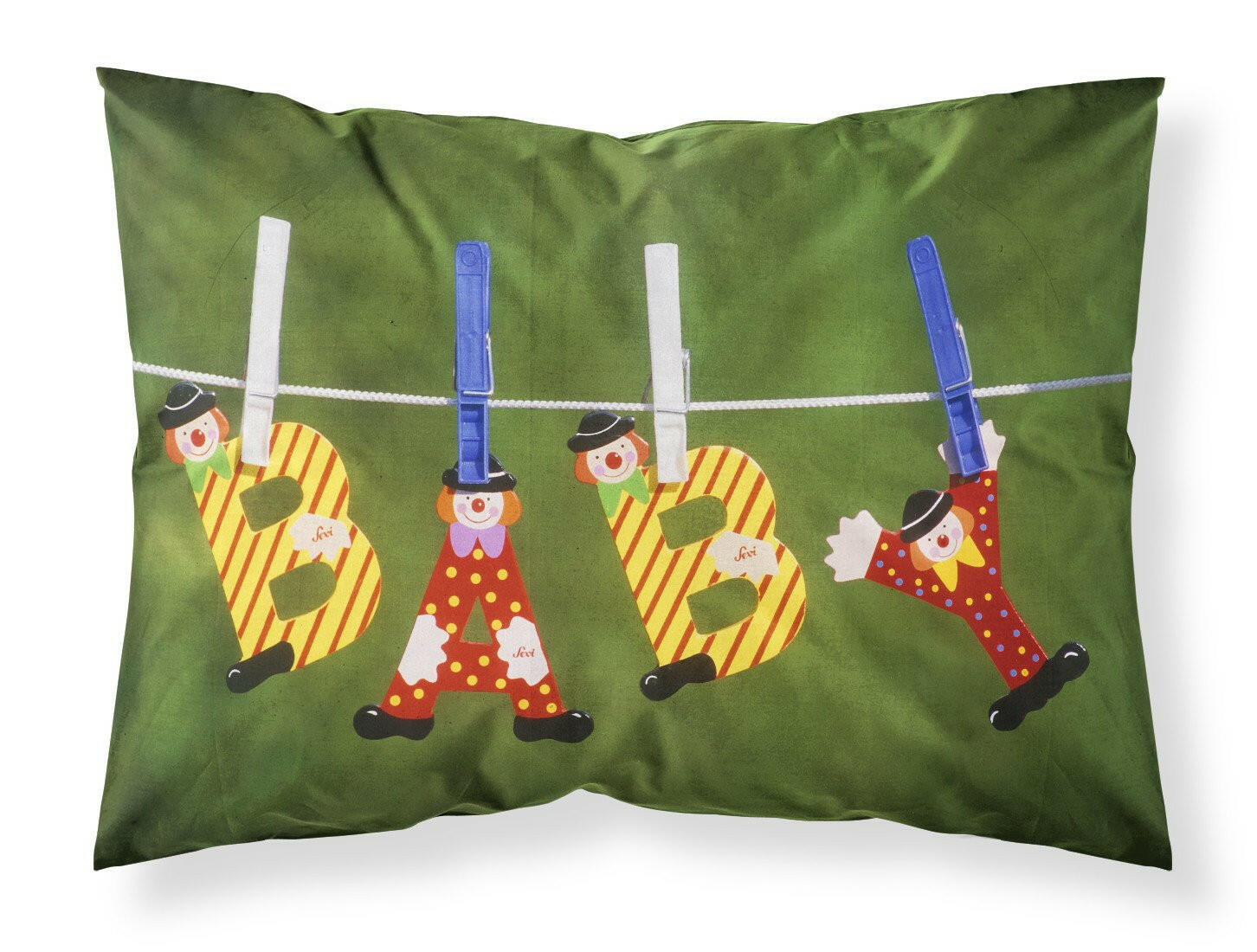 New Baby Clown Clothesline Standard Pillowcase Lightweight Super Soft Easy Care Decorative Artwork Pillowcase, Standard
