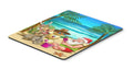 Beach Christmas Santa Claus and Sandman Mouse Pad, Heat Resistant Trivet Hot Pad , Non Slip Rubber Desk Mat, Kitchen Counter Protector, Home Office Decor Gift