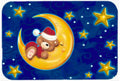 Bear Sleeping in the Moon and Stars Cutting Board Tempered Glass Kitchen Cutting Surface, Heat Resistant Chopping, Non-Slip Feet, Food Prep & Serving