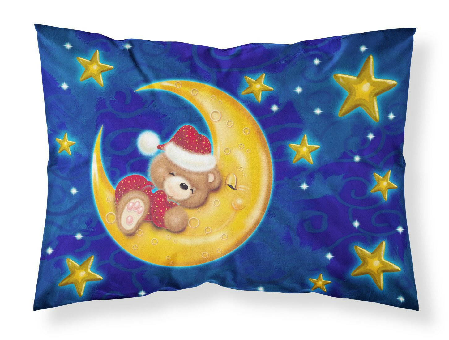 Bear Sleeping in the Moon and Stars Standard Pillowcase Lightweight Super Soft Easy Care Decorative Artwork Pillowcase, Standard