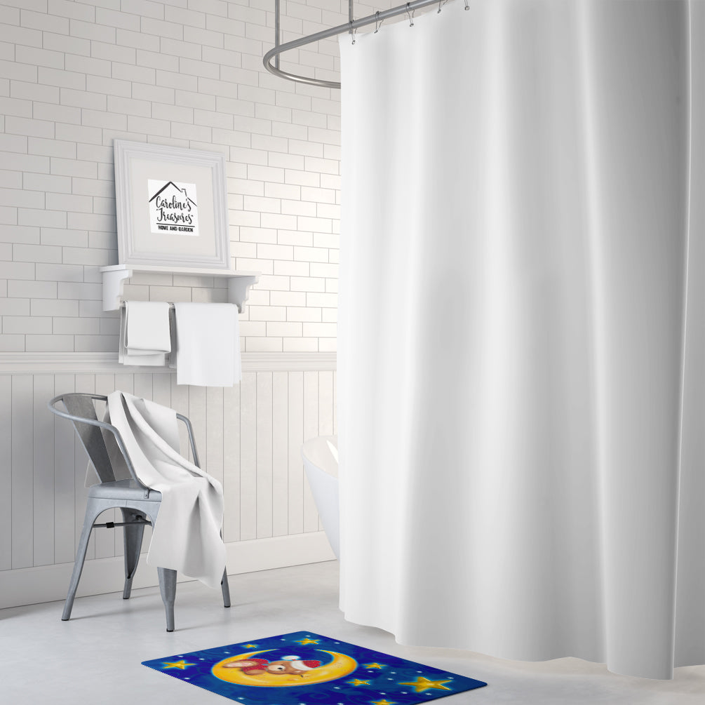 Bear Sleeping in the Moon and Stars Memory Foam Kitchen Mat Machine Washable Anti-Fatigue Cushion Comfort Bath or Kitchen Rug