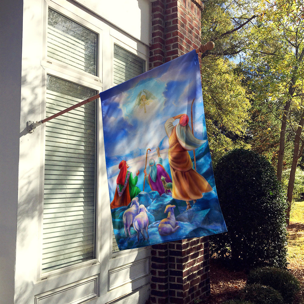 The Shepherds and Angels Appeared House Flag 28x40 Porch Sleeve Pole Decorative Outside Yard Banner Artwork Wall Hanging, Polyester