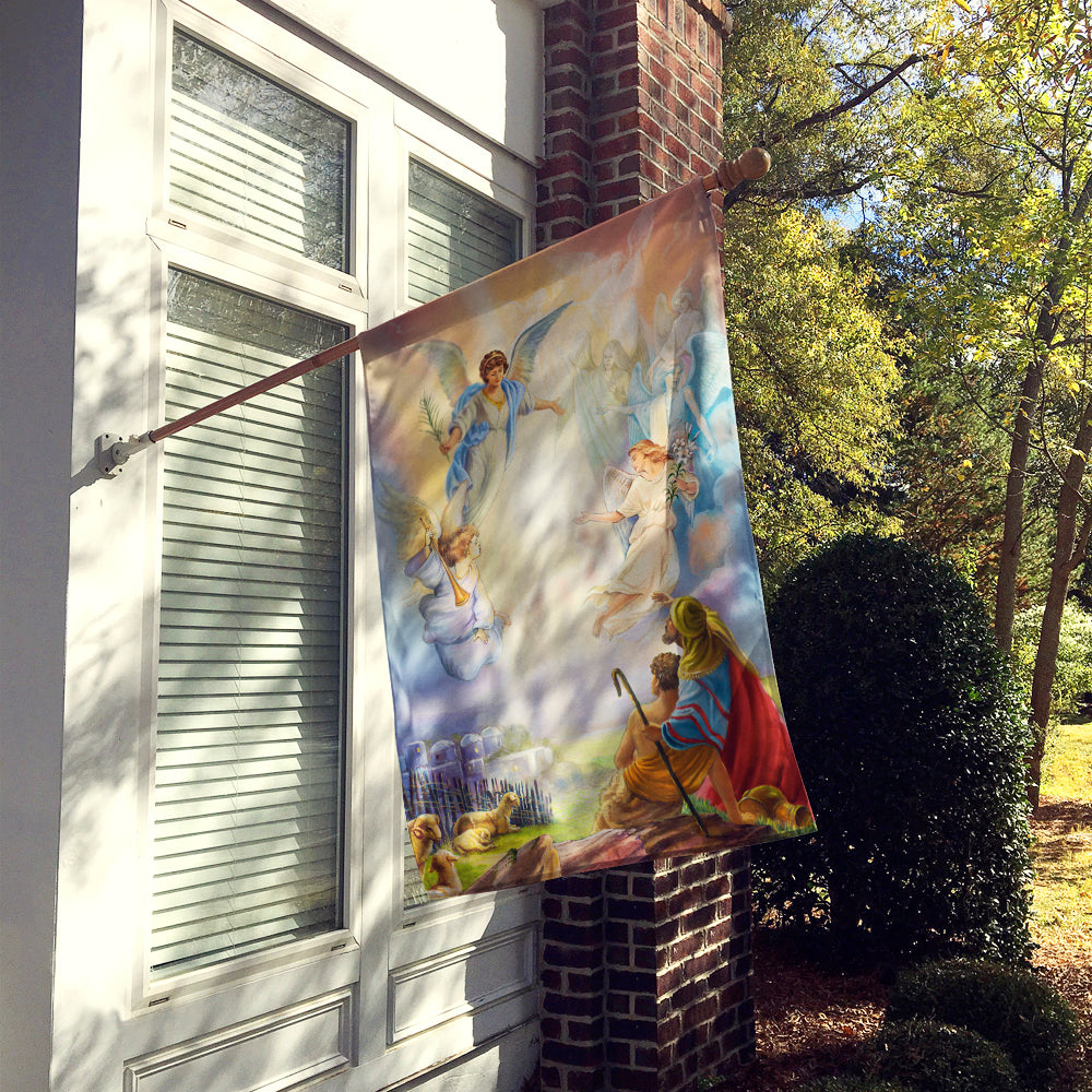The Shepherds and Angels Appearing House Flag 28x40 Porch Sleeve Pole Decorative Outside Yard Banner Artwork Wall Hanging, Polyester