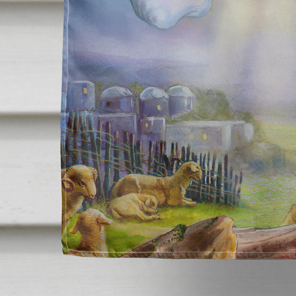 The Shepherds and Angels Appearing House Flag 28x40 Porch Sleeve Pole Decorative Outside Yard Banner Artwork Wall Hanging, Polyester