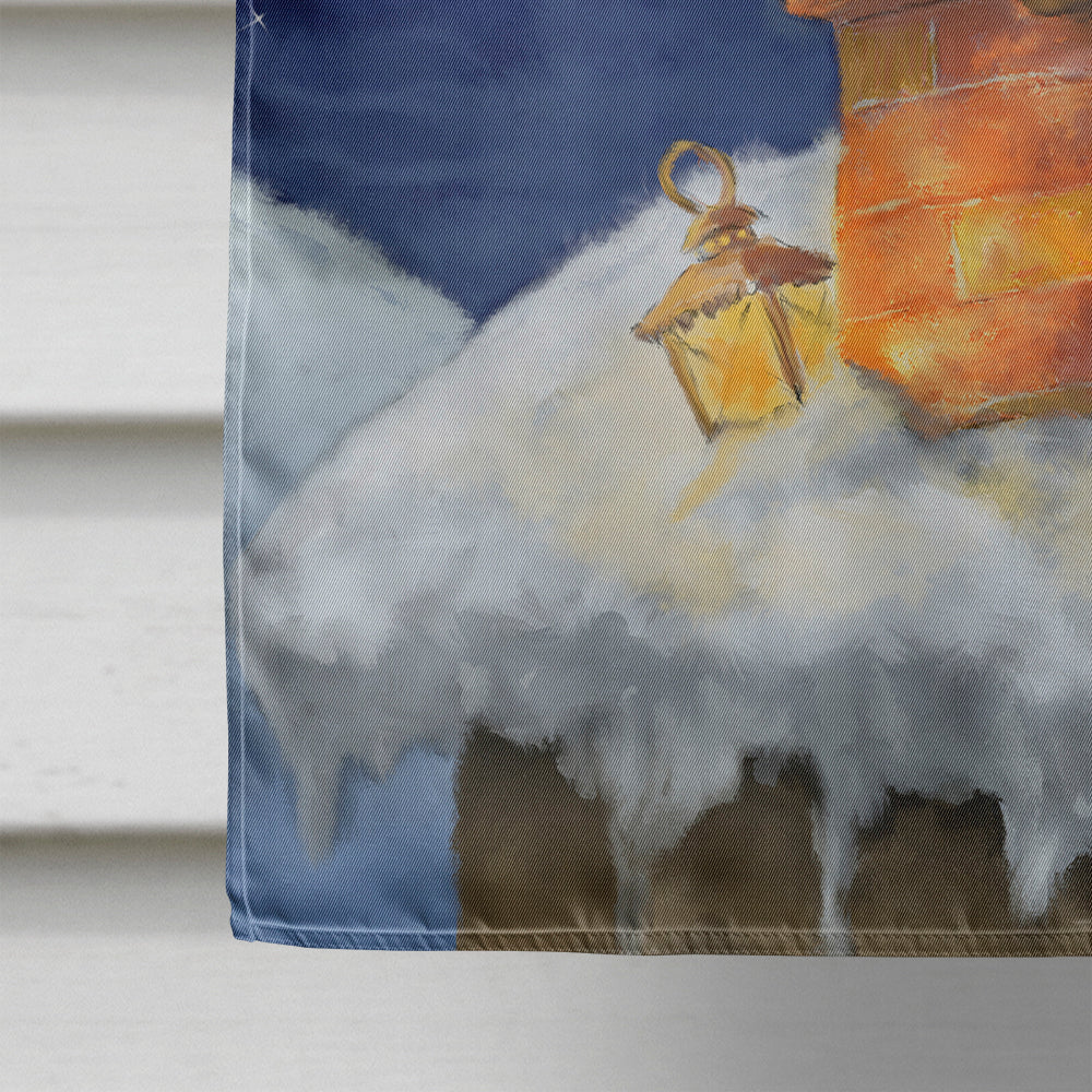Christmas Santa Claus in the Chimney House Flag 28x40 Porch Sleeve Pole Decorative Outside Yard Banner Artwork Wall Hanging, Polyester