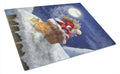 Christmas Santa Claus in the Chimney Cutting Board Tempered Glass Kitchen Cutting Surface, Heat Resistant Chopping, Non-Slip Feet, Food Prep & Serving