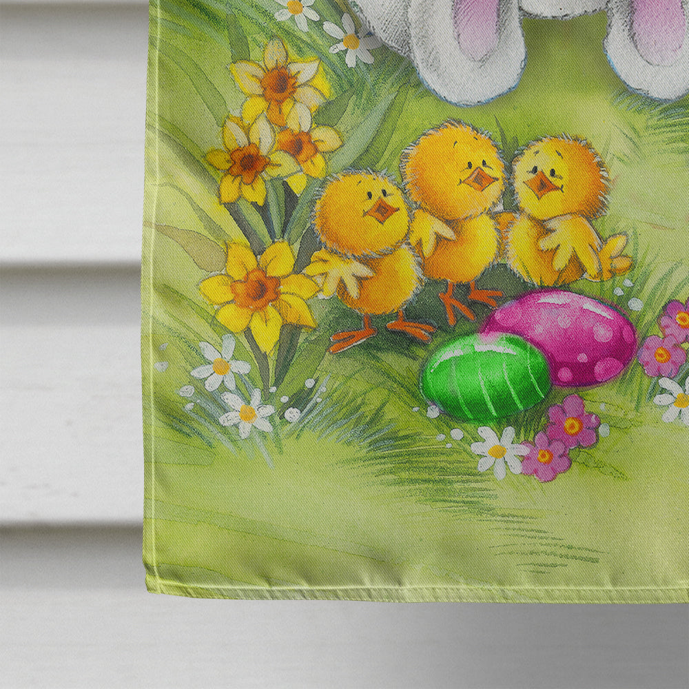 Easter Bunny and Eggs House Flag 28x40 Porch Sleeve Pole Decorative Outside Yard Banner Artwork Wall Hanging, Polyester