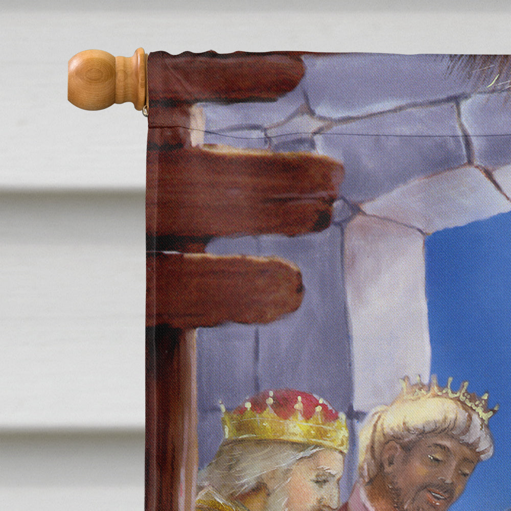 The Wise Men at the Nativity Christmas House Flag 28x40 Porch Sleeve Pole Decorative Outside Yard Banner Artwork Wall Hanging, Polyester