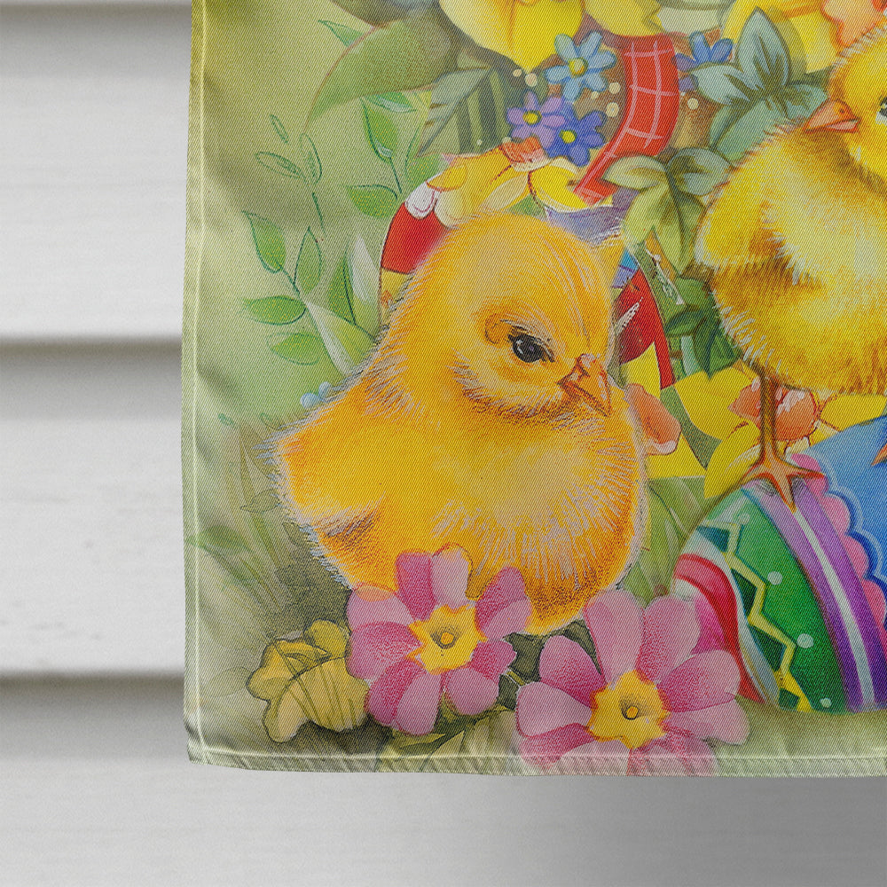 Easter Chicks and Eggs House Flag 28x40 Porch Sleeve Pole Decorative Outside Yard Banner Artwork Wall Hanging, Polyester