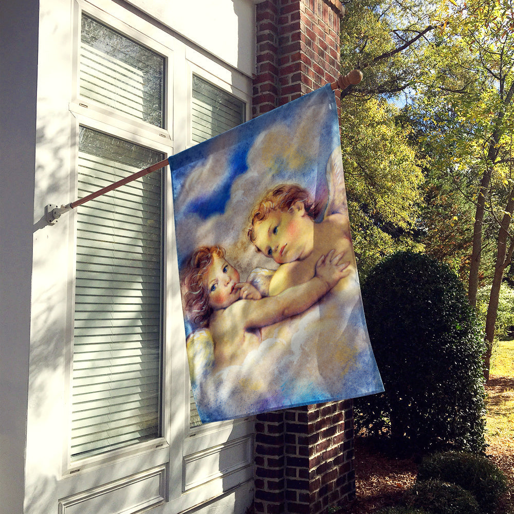 Angels House Flag 28x40 Porch Sleeve Pole Decorative Outside Yard Banner Artwork Wall Hanging, Polyester
