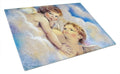 Angels Cutting Board Tempered Glass Kitchen Cutting Surface, Heat Resistant Chopping, Non-Slip Feet, Food Prep & Serving