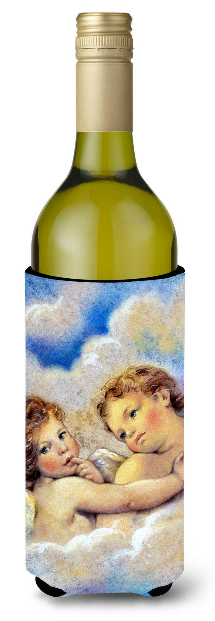 Angels Wine Bottle Hugger Gift Sleeve for Standard 750 ml Bottles, Insulated Reusable Also Fits Mini Shot & Pint Bottles