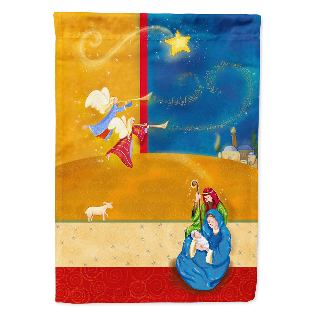 Contemporary Nativity Christmas House Flag 28x40 Porch Sleeve Pole Decorative Outside Yard Banner Artwork Wall Hanging, Polyester