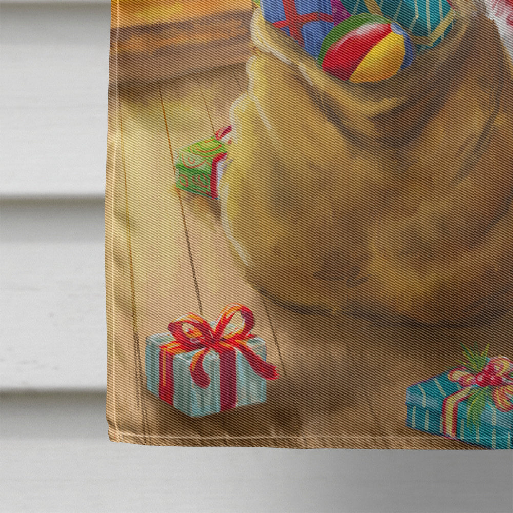 Christmas Santa Claus Unloading Toys House Flag 28x40 Porch Sleeve Pole Decorative Outside Yard Banner Artwork Wall Hanging, Polyester