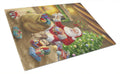 Christmas Santa Claus Unloading Toys Cutting Board Tempered Glass Kitchen Cutting Surface, Heat Resistant Chopping, Non-Slip Feet, Food Prep & Serving