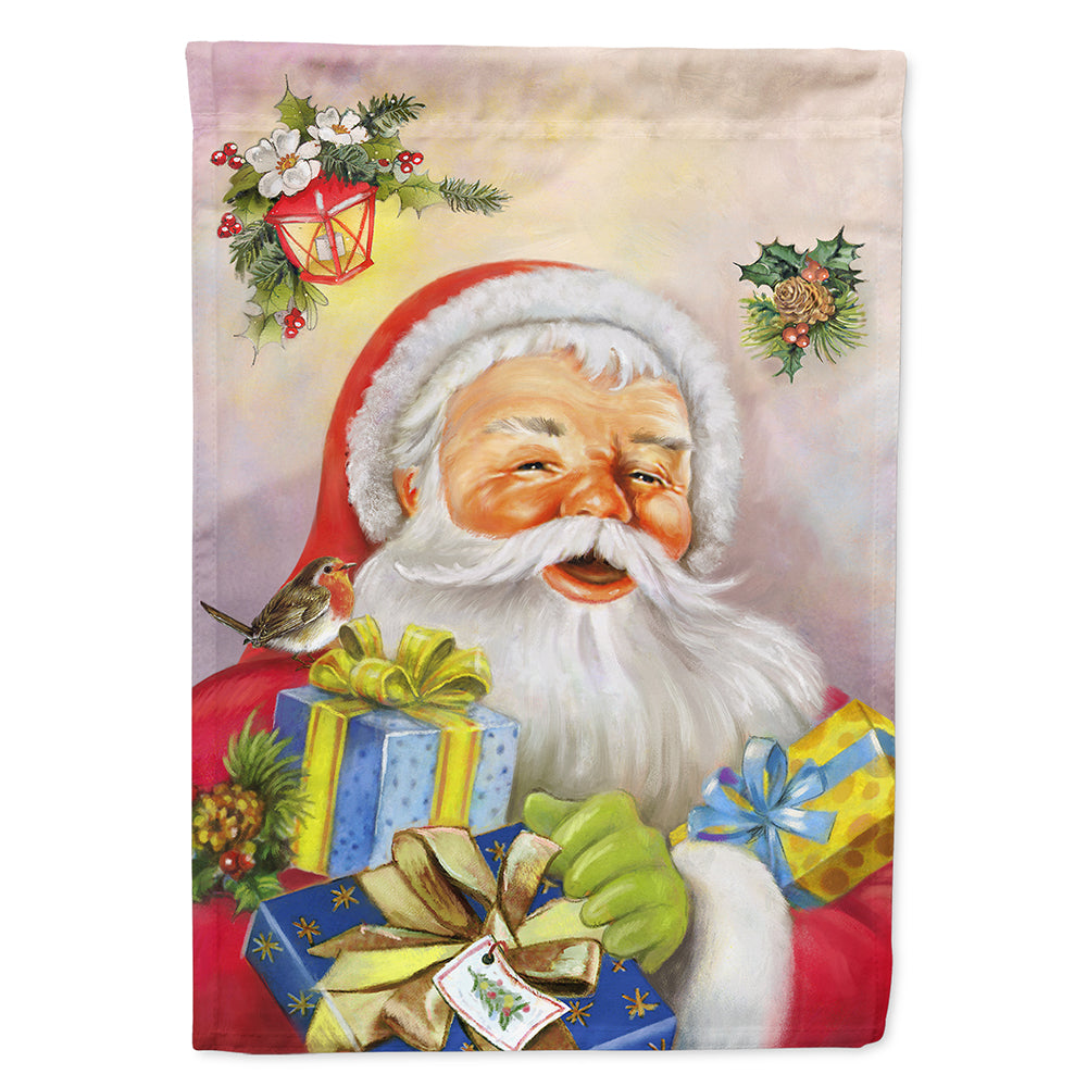 Christmas Santa Claus Presents House Flag 28x40 Porch Sleeve Pole Decorative Outside Yard Banner Artwork Wall Hanging, Polyester