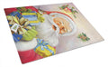 Christmas Santa Claus Presents Cutting Board Tempered Glass Kitchen Cutting Surface, Heat Resistant Chopping, Non-Slip Feet, Food Prep & Serving