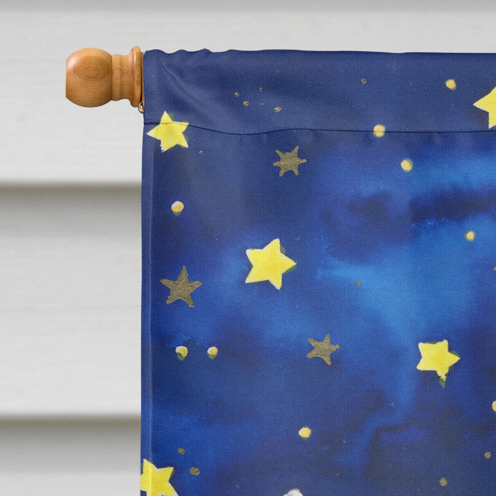 Christmas Santa Claus Across the Sky House Flag 28x40 Porch Sleeve Pole Decorative Outside Yard Banner Artwork Wall Hanging, Polyester