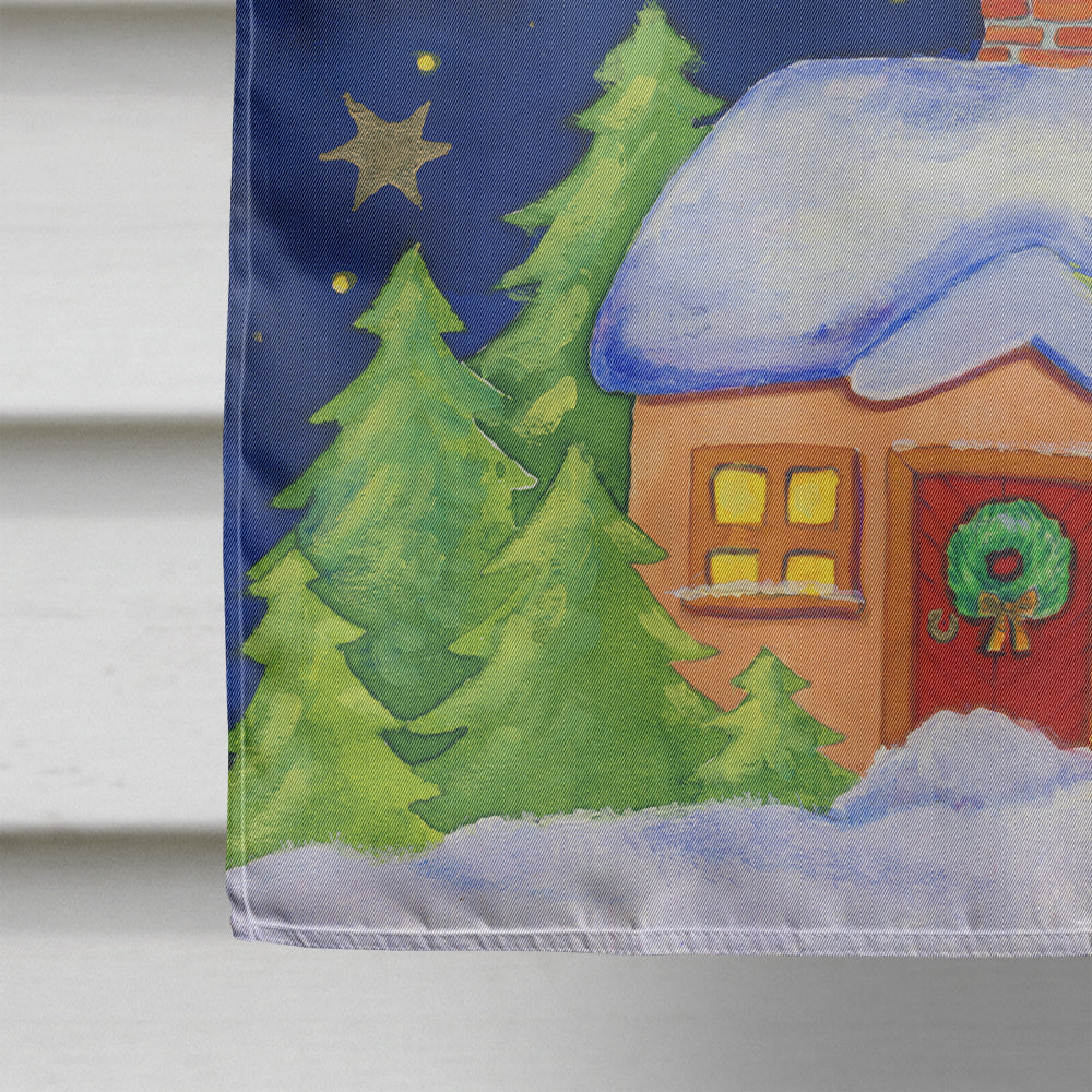 Christmas Santa Claus Across the Sky House Flag 28x40 Porch Sleeve Pole Decorative Outside Yard Banner Artwork Wall Hanging, Polyester