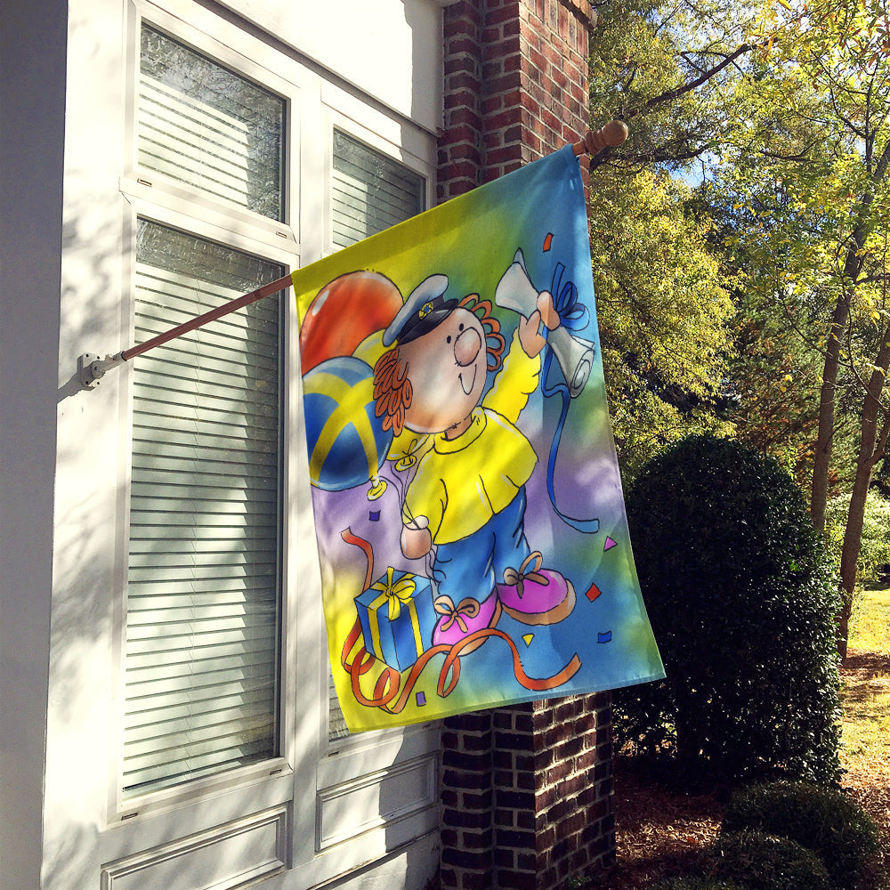 Graduation The Graduate House Flag 28x40 Porch Sleeve Pole Decorative Outside Yard Banner Artwork Wall Hanging, Polyester