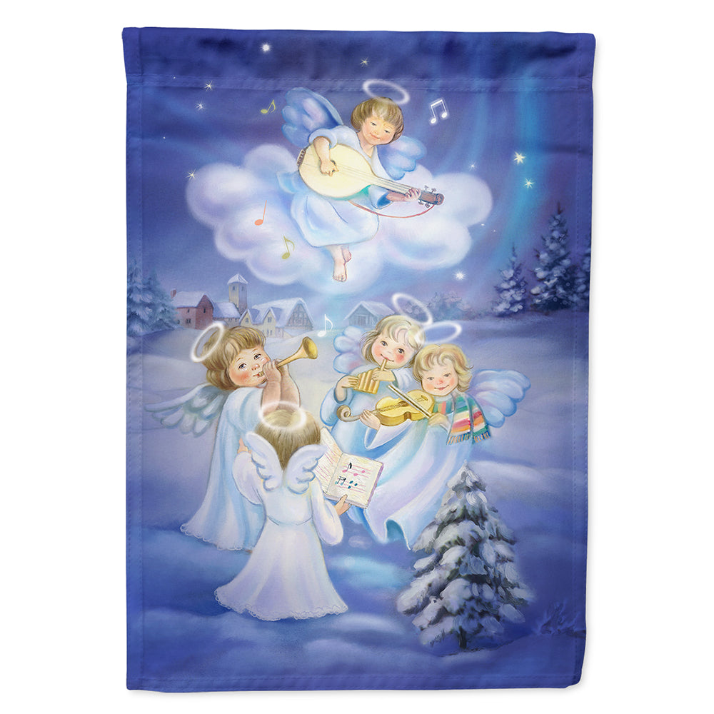 Angels around the Tree House Flag 28x40 Porch Sleeve Pole Decorative Outside Yard Banner Artwork Wall Hanging, Polyester