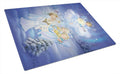 Angels around the Tree Cutting Board Tempered Glass Kitchen Cutting Surface, Heat Resistant Chopping, Non-Slip Feet, Food Prep & Serving