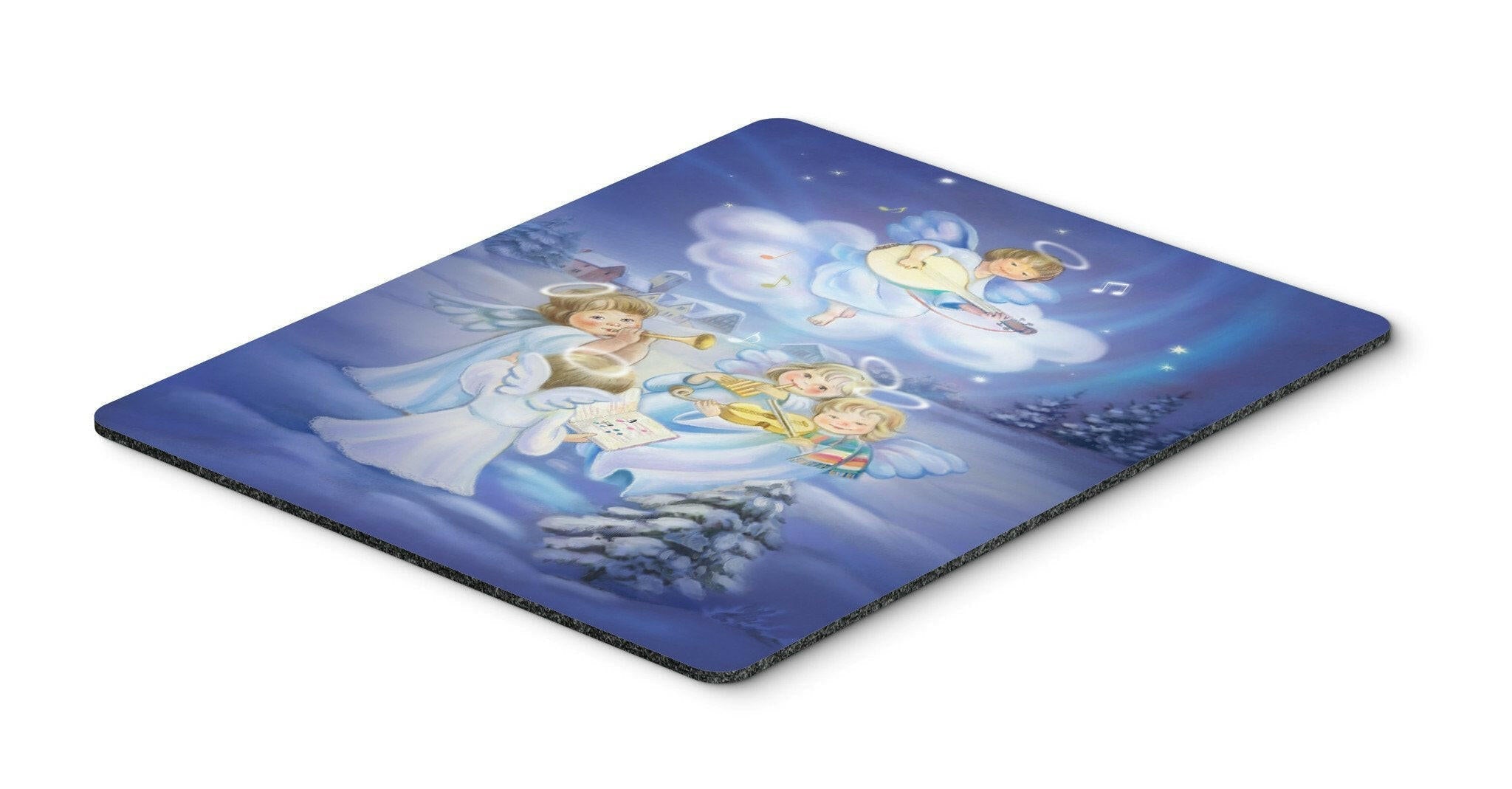 Angels around the Tree Mouse Pad, Heat Resistant Trivet Hot Pad , Non Slip Rubber Desk Mat, Kitchen Counter Protector, Home Office Decor Gift
