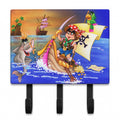 Boy Playing Piriate with Dolphin Leash or Key Holder Wall Hooks, Coat Rack Wall Mount, for Hanging Keys, Towels, Aprons, Leashes